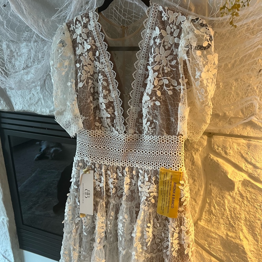 Bronx and Banco White Lace Mini Dress - Picture 5 of 16